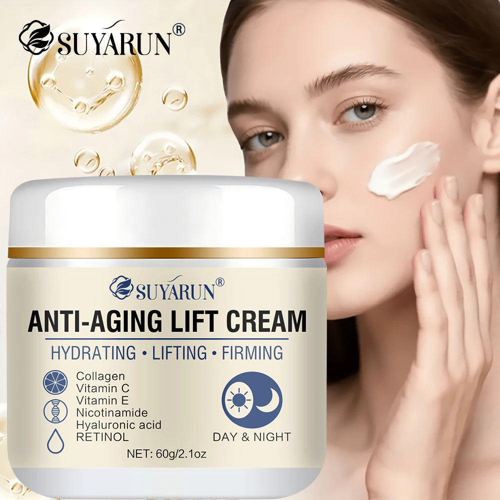 SUYARUN Retinol Collagen Anti-Aging Face Cream Natural Formula for Firming Wrinkles Lifting And Hydrating Skin.