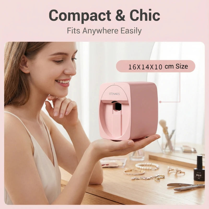 Nail Art Printer Portable 3D Nail Painting Machine, Massive Design, Mobile App Control DIY Nail Printer, Suitable for Family SA