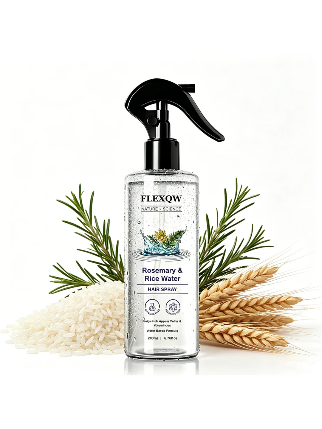 200ML Rosemary Rice Hair Care Spray, Rich in Rice and Rosemary Extract, Soft and Smooth Hair, Plump and Shiny Hair