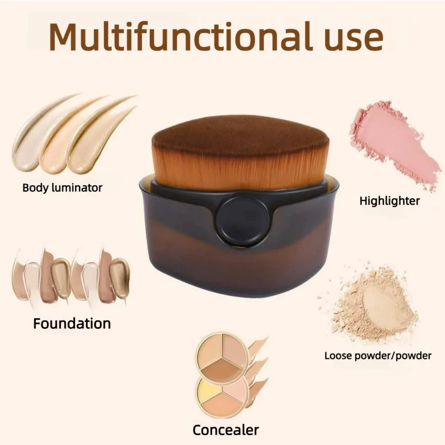 6-in-1 Makeup Brush, All-in-One Foundation Blush Powder Brush for Liquid Cream, Includes Travel Case, Face & Body