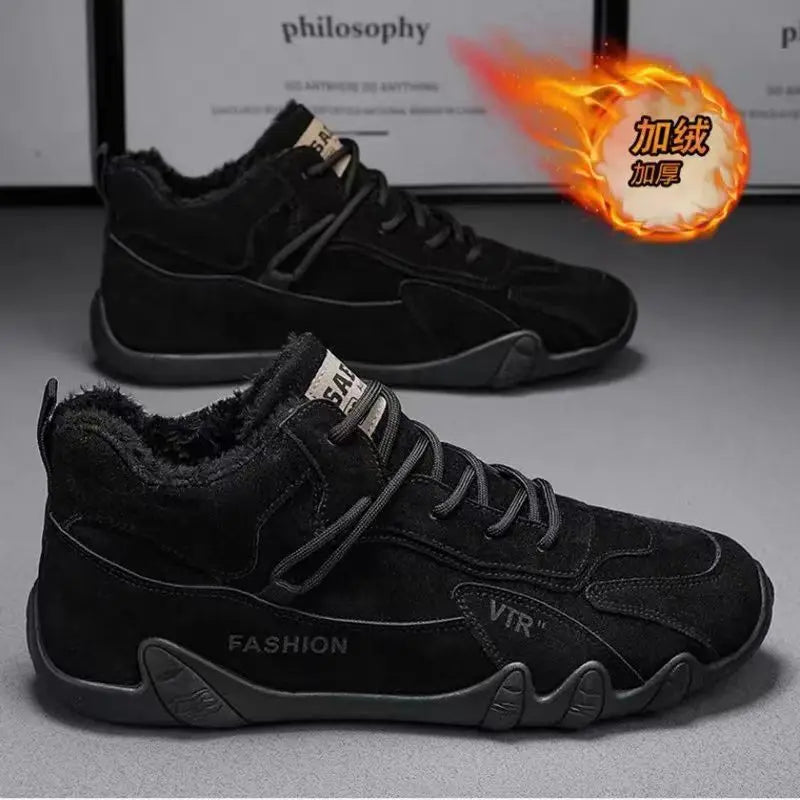 2022 New In Casual Shoes Men Sneakers  Male High Top Sneakers Winter Warm Designer Fashion Loafers Lace Up Shoes Men Ankle Boots