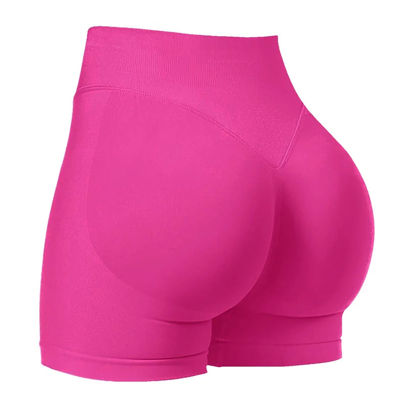 Gym Shorts Women Fitness Sports Biker Shorts 4.5" Low Ribbed Band Yoga Shorts Workout Scrunch Butt Seamless Leggings