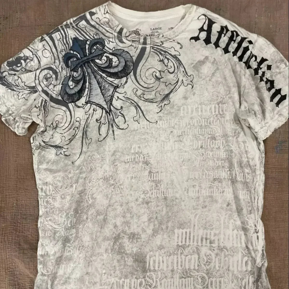 Affliction New Men Polo shirt Skull Graphic Harajuku Round Neck Oversized T Shirt Short Sleeve Tops Gothic Clothing Street Wear