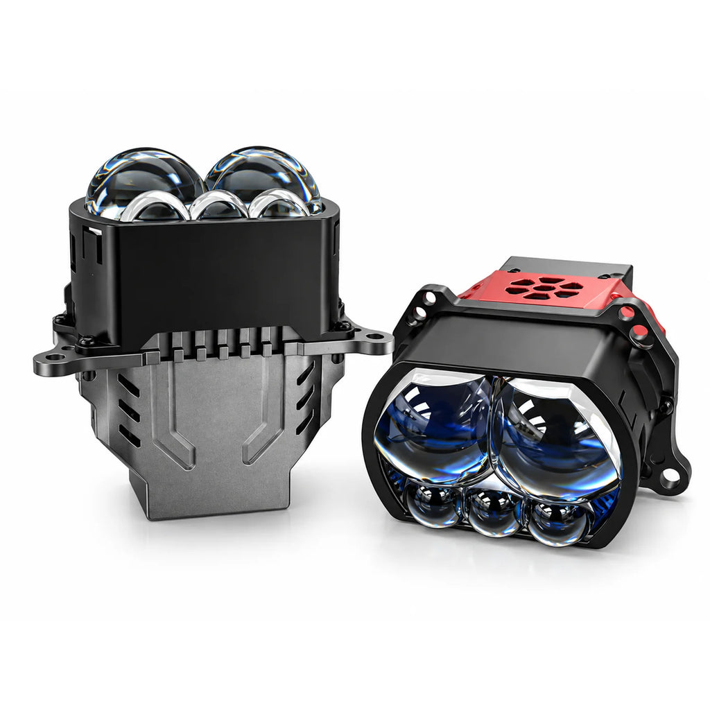 5-Direct Beam Bi-LED Projector Lens Dual Fan Cooling Powerful High/Low Beam Headlight Retrofit for Cars Trucks and SUV Drivers