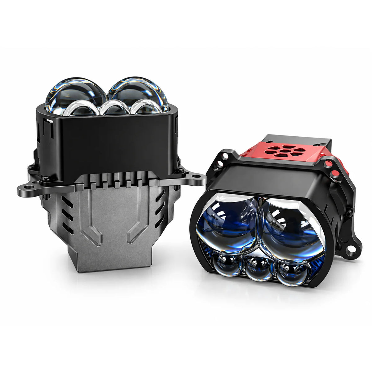 5-Direct Beam Bi-LED Projector Lens Dual Fan Cooling Powerful High/Low Beam Headlight Retrofit for Cars Trucks and SUV Drivers