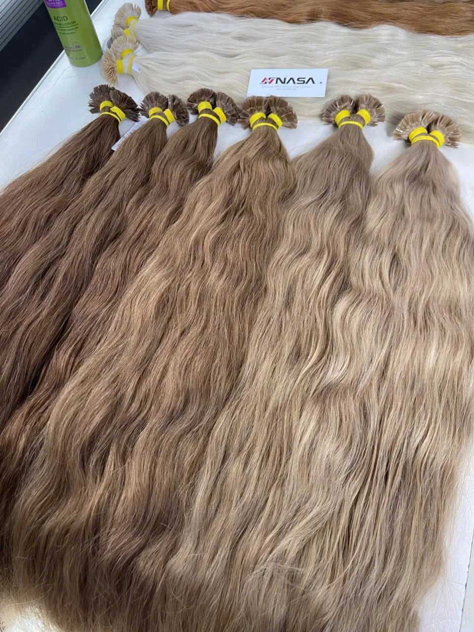 Keratin Tip Double Drawn Vietnamese Raw Hair Extensions Light Brown Color Natural Wave Styles 50 cm 60 cm 100 Grams