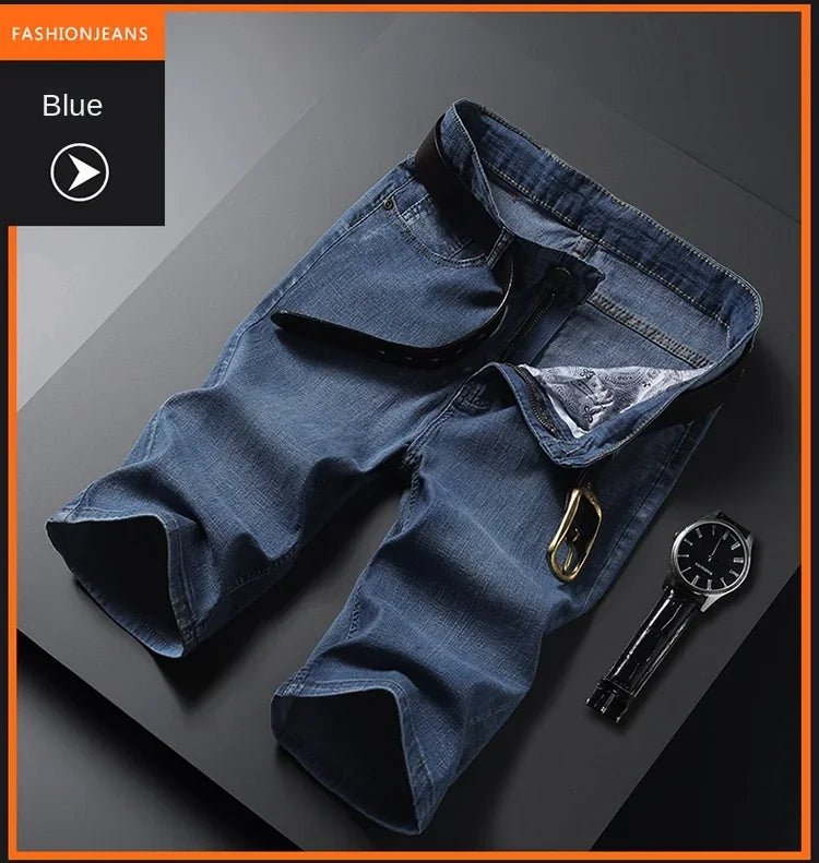 Men Classic Style Men's Slim Denim jorts Summer New Business Fashion Thin Stretch Short Casual jorts Male