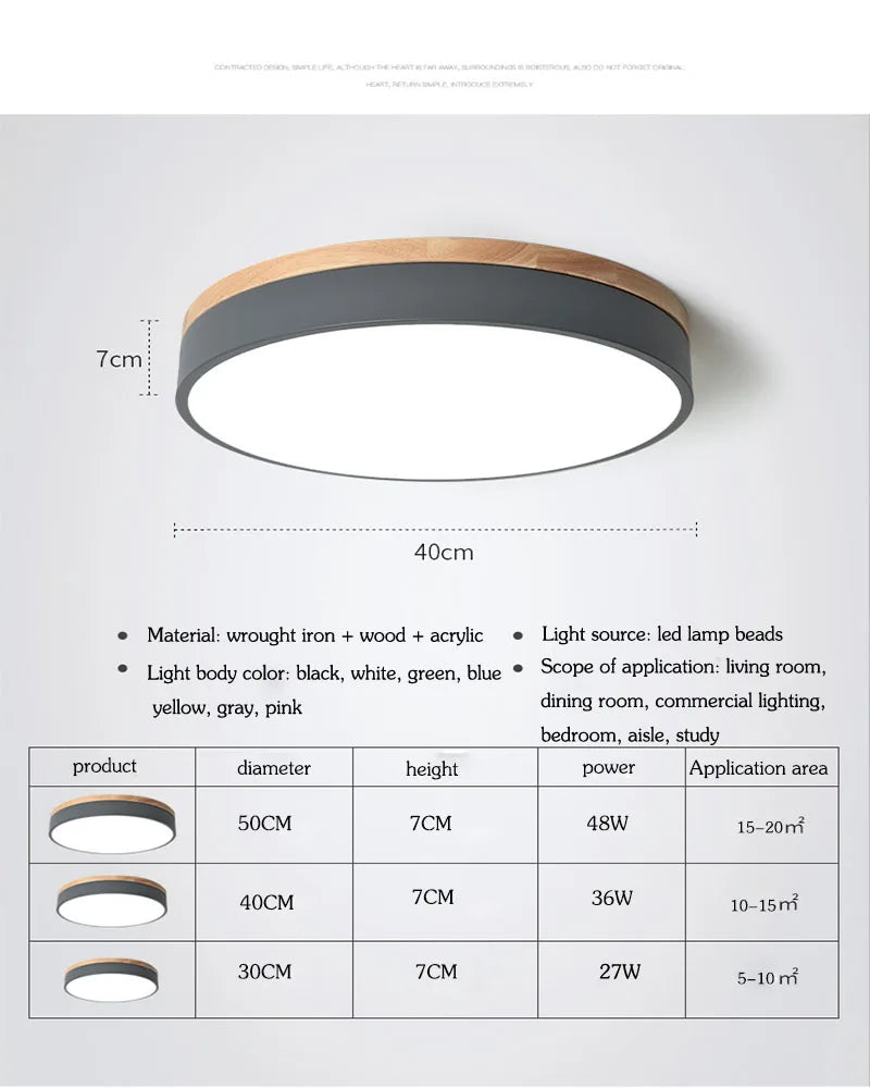 LED Ceiling Lamp Indoor 24W 36W 48W for Living Room Bedroom Corridor Lighting Cold/ Warm White Natural Light Fixtures