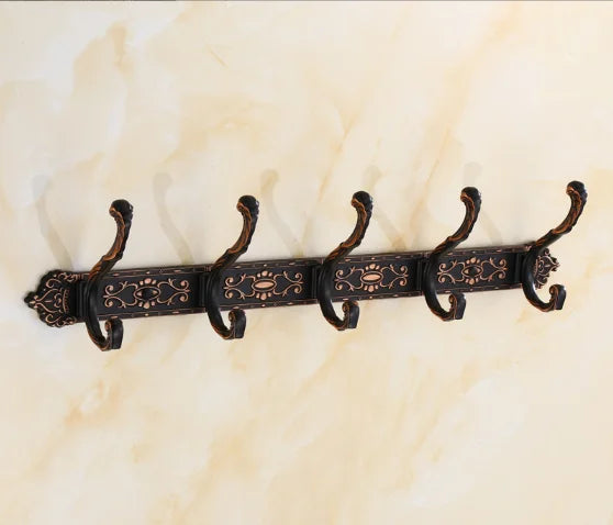 Antique Carved Towel Hanger Clothes Hat Hook Row Vintage Robe Hook Bathroom Robe Hook Bath Hardware Set Kitchen Hanger