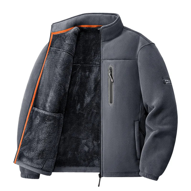 2026 Men's Outdoor Fleece Jacket Autumn Winter Thickened Polar Fleece with Added Insulation New Season Warm Casual Coat