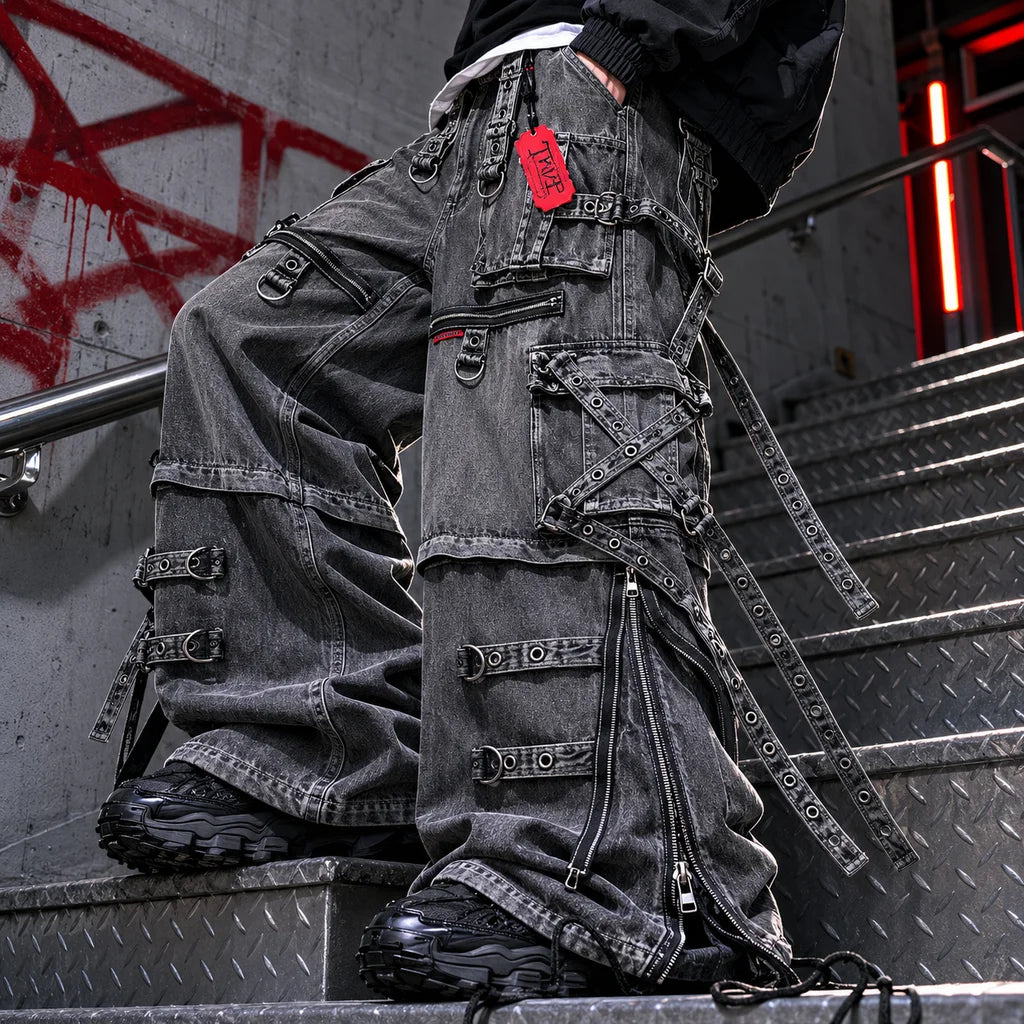 Hip Hop Complex Heavy Industry Workwear Jean Casual Denim Pants High Waist Straight Wide Leg Jeans Harajuku Y2k Men Women Jeans