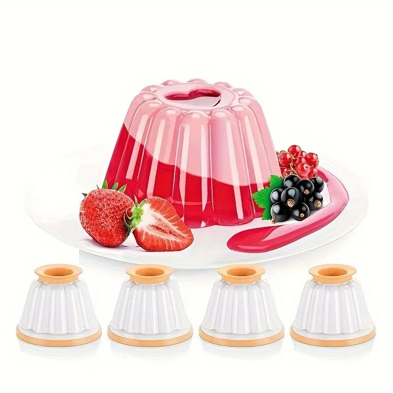 4pcs/set Pudding Molds, Mousse Cake Molds, Durable Baking Tools and Kitchen Gadgets