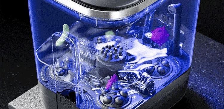 Electric Foot Bath Bucket Vibration Sterilization Foot Spa Bubbles Footbath Machine for Relieve Pressure Relaxation Foot Massage