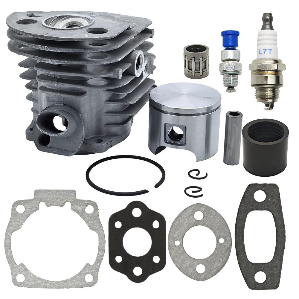46mm Cylinder Piston Kit For Husqvarna 55 51 with Decompression Valve Intake Boot Gasket Needle Bearing Spark Plug Set Chainsaw
