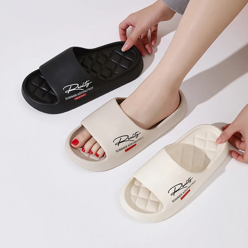 Soft EVA Indoor Bathroom Slippers For Women Men Summer House Shoes Anti-Slip Odor-Resistant Couples Home Shower Beach Slides