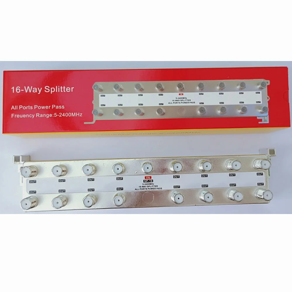 5-2400 MHz 16 Way Out Cable TV Splitter Signal Booster Distribution RF Signal Mixer Satellite TV Splitter Dropshipping Wholesale