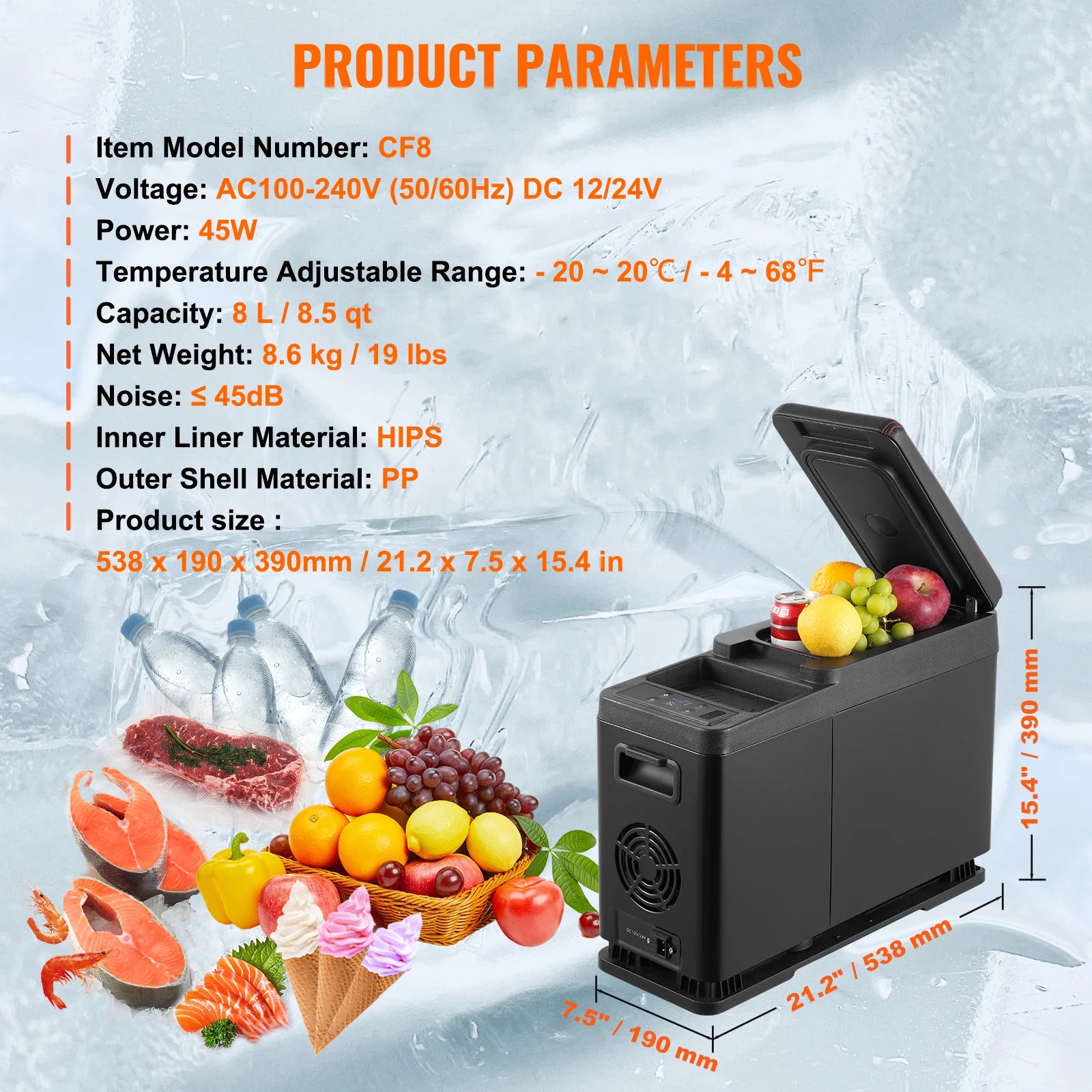 SucceBuy 8L to 75L Car Refrigerator Fridge Portable Icebox Single&Dual Zone w/Blue Tooth Temp Adjustable for Outdoor Camping RV