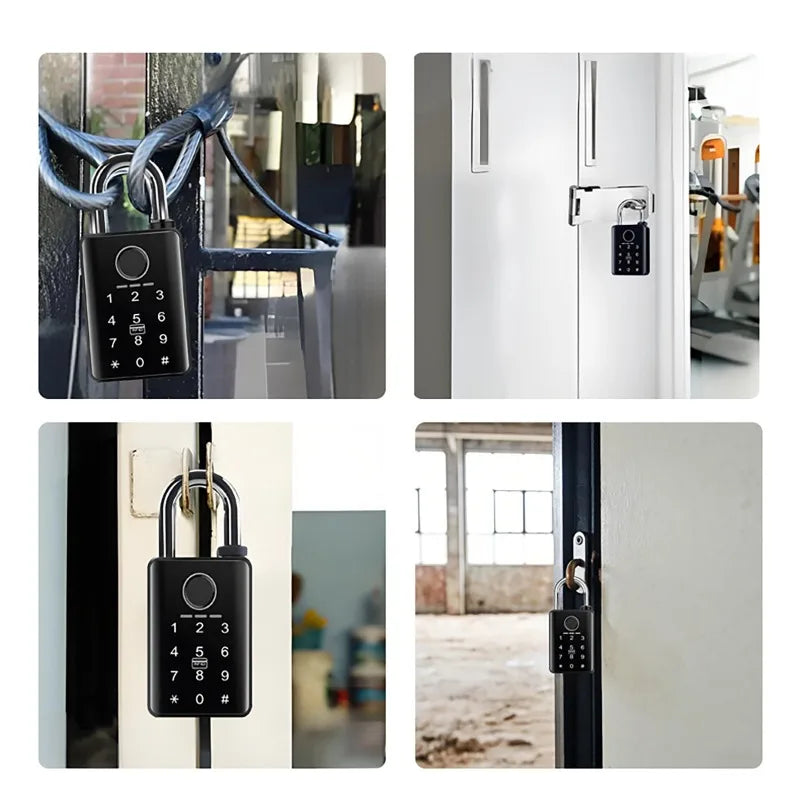 Tuya Smart Door Lock Fingerprint Padlock Password APP Card Key Unlock 7mm 10mm Smart Padlock Waterproof Electronic Lock