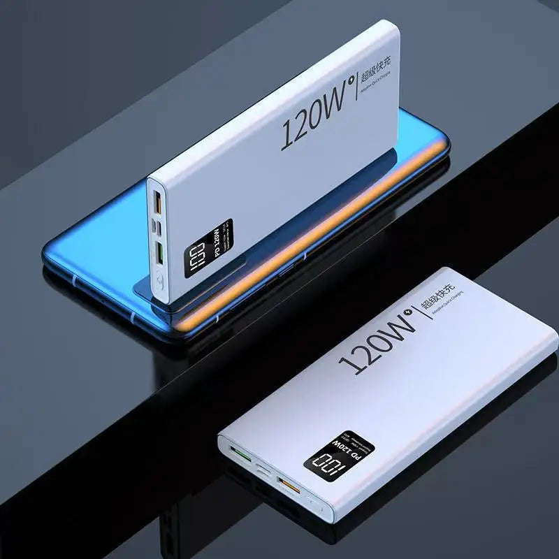 120W Power Bank 50000mAh Super Fast Charging 100% Sufficient Capacity Portable Battery Charger Digital Display For iPhone Xiaomi