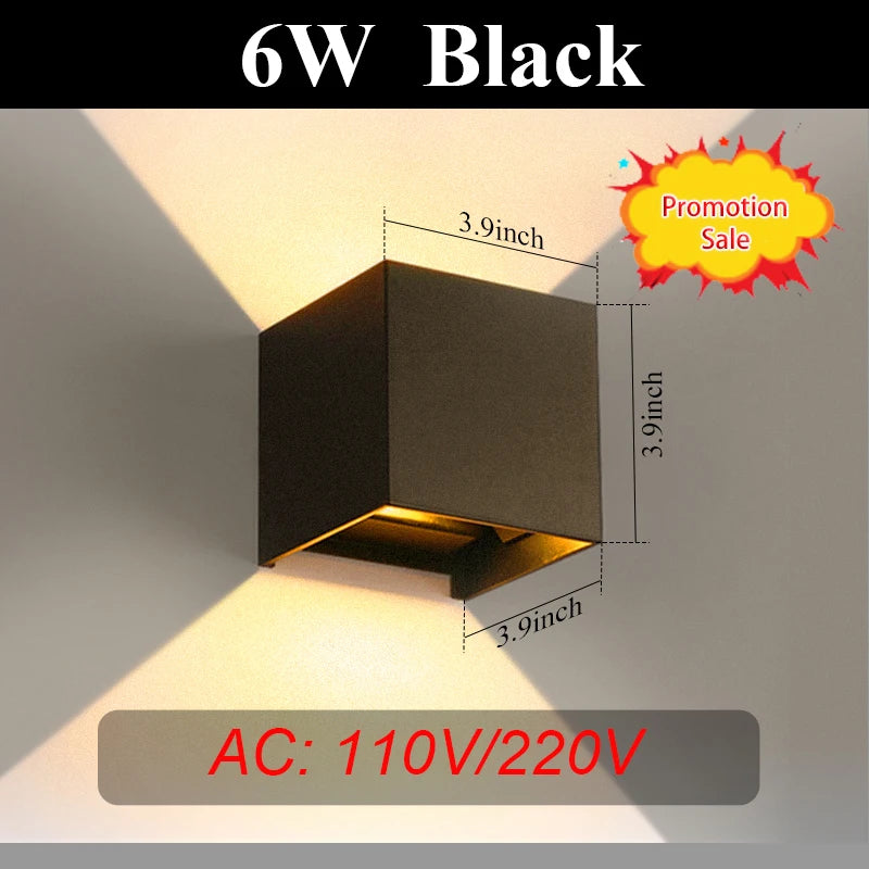 LED Wall Lamps Interior Wall Light IP65 Waterproof Aluminum Indoor Outdoor Lighting Wall Lamp Outside Wall Lights Living Room