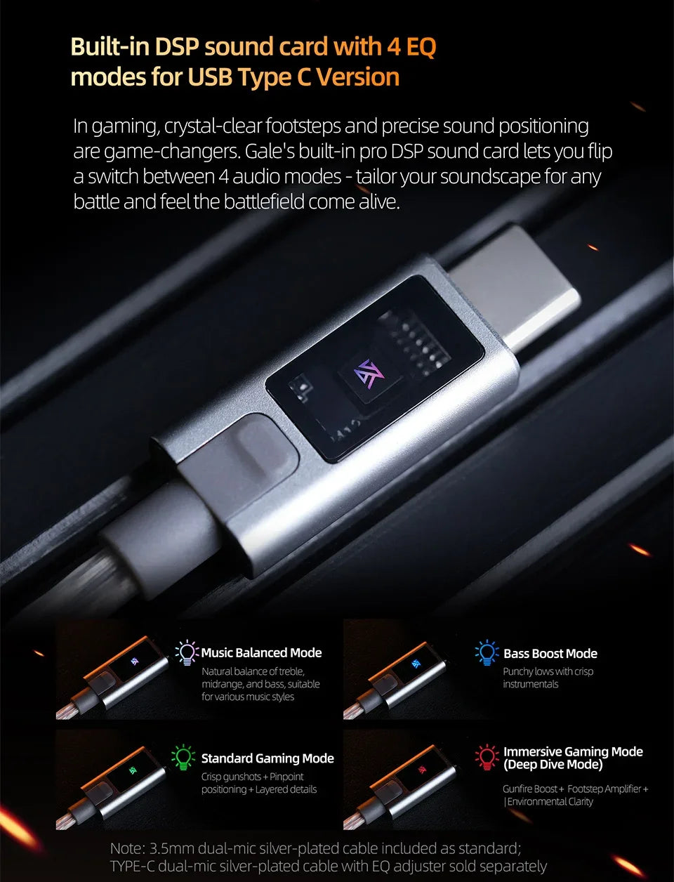 KZ Gale Earphone Gaming and Music Headset Dynamic Driver Detachable Design Enhances , Bass Performance for A More