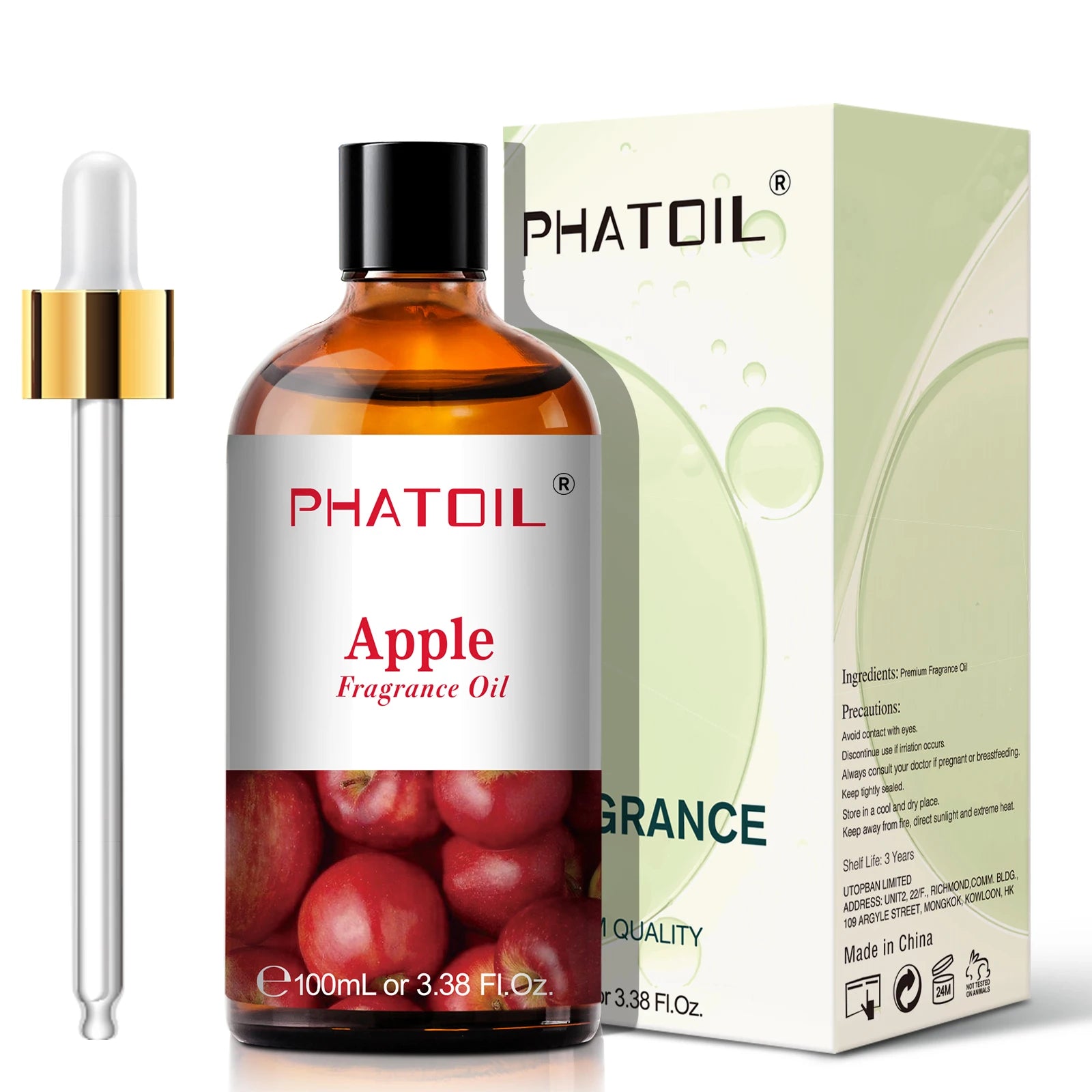 PHATOIL 100ml Fruit Series Fragrance Oils with Glass Dropper Coconut & Vanilla Strawberry Mango Cherry Aroma Oil For Diffuser