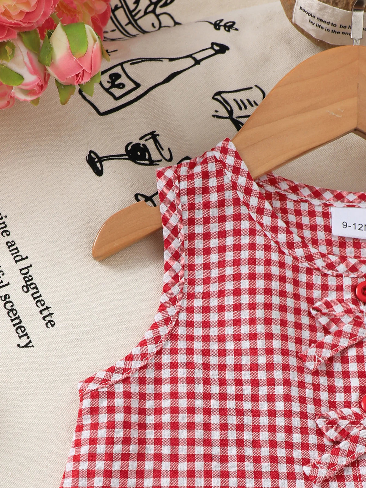 Baby Girl Checkered Top and Pants Set