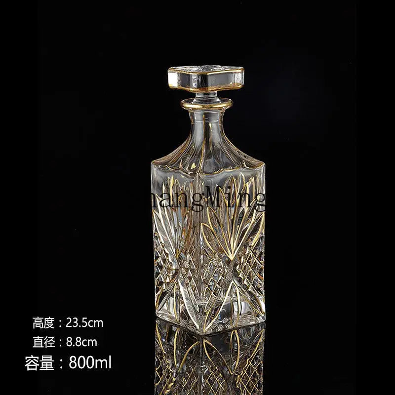 DSA crystal glass wine bottle gold-painted creative household whiskey bottle with lid white red wine decanter