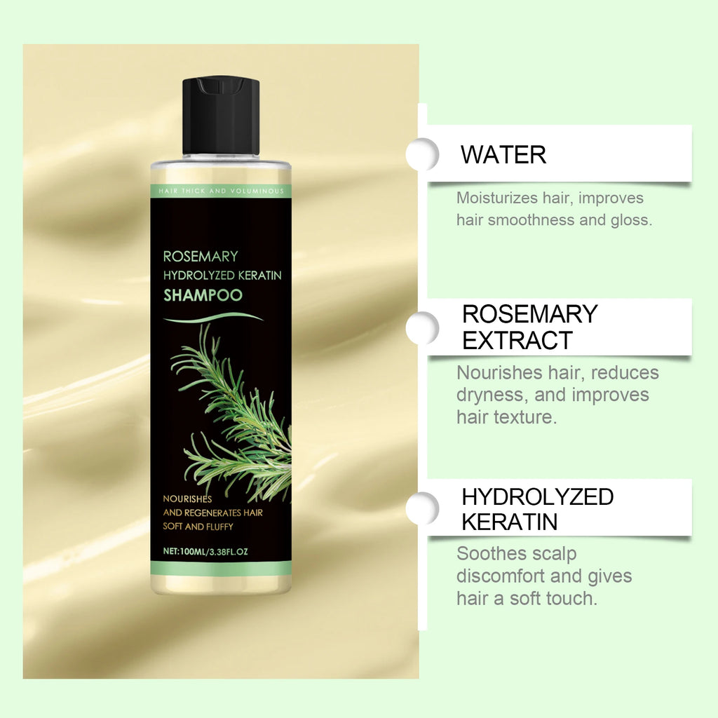 Rosemary Natural Shampoo Deep Cleanse Dandruff Nourish Scalp Repair Damaged Oil Control Hair Thickening Shampoo For Men & Women