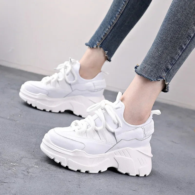White Sneakers Women Sports Shoes for Women Inner Height Increasing Women's Shoes Winter Warmth Platform Shoes Zapatillas Mujer