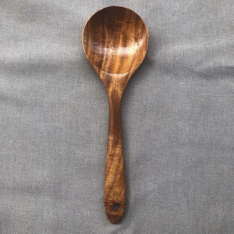Wood Kitchenware Cooking Set Household Spatula Spoon Set Salad Spoon Fork Stirring Spoon Kitchen Baking Set With Storage Bucket