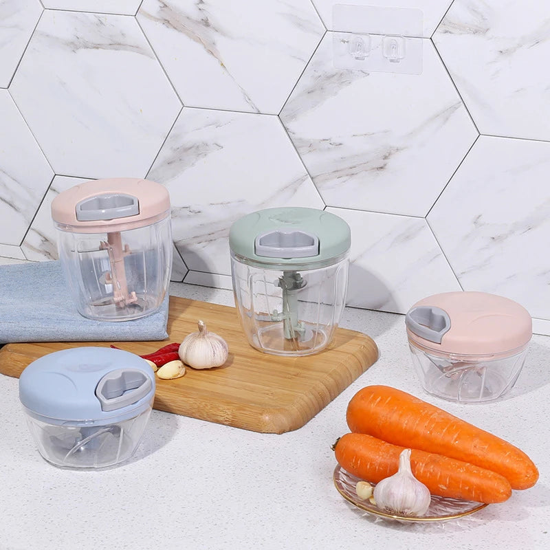 1PCS 500/900ML Manual Meat Mincer Garlic Chopper Rotate Garlic Press Crusher Vegetable Onion Cutter