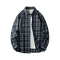 Men Shirt Plaid Flannel Retro Long Sleeve Oversized Loose Cotton Casual Male Youth Design Soft Fall Black Formal Dress Shirt