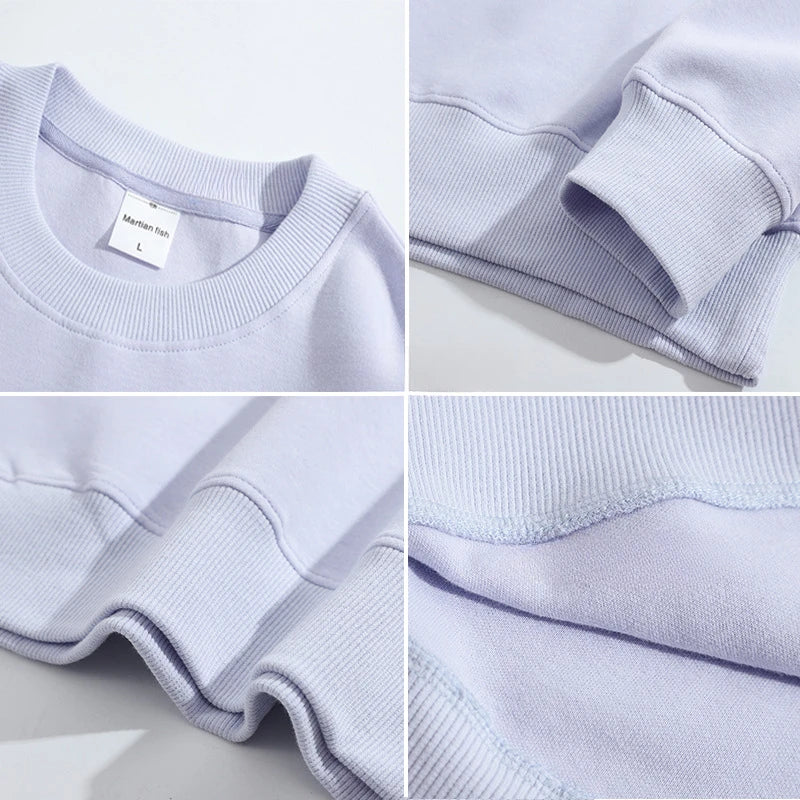 Spring Oversize Sweatshirts for Women O Neck Cotton Solid Hoodie Long Sleeve Tops Loose Women's Pullovers Fashion Streetwear