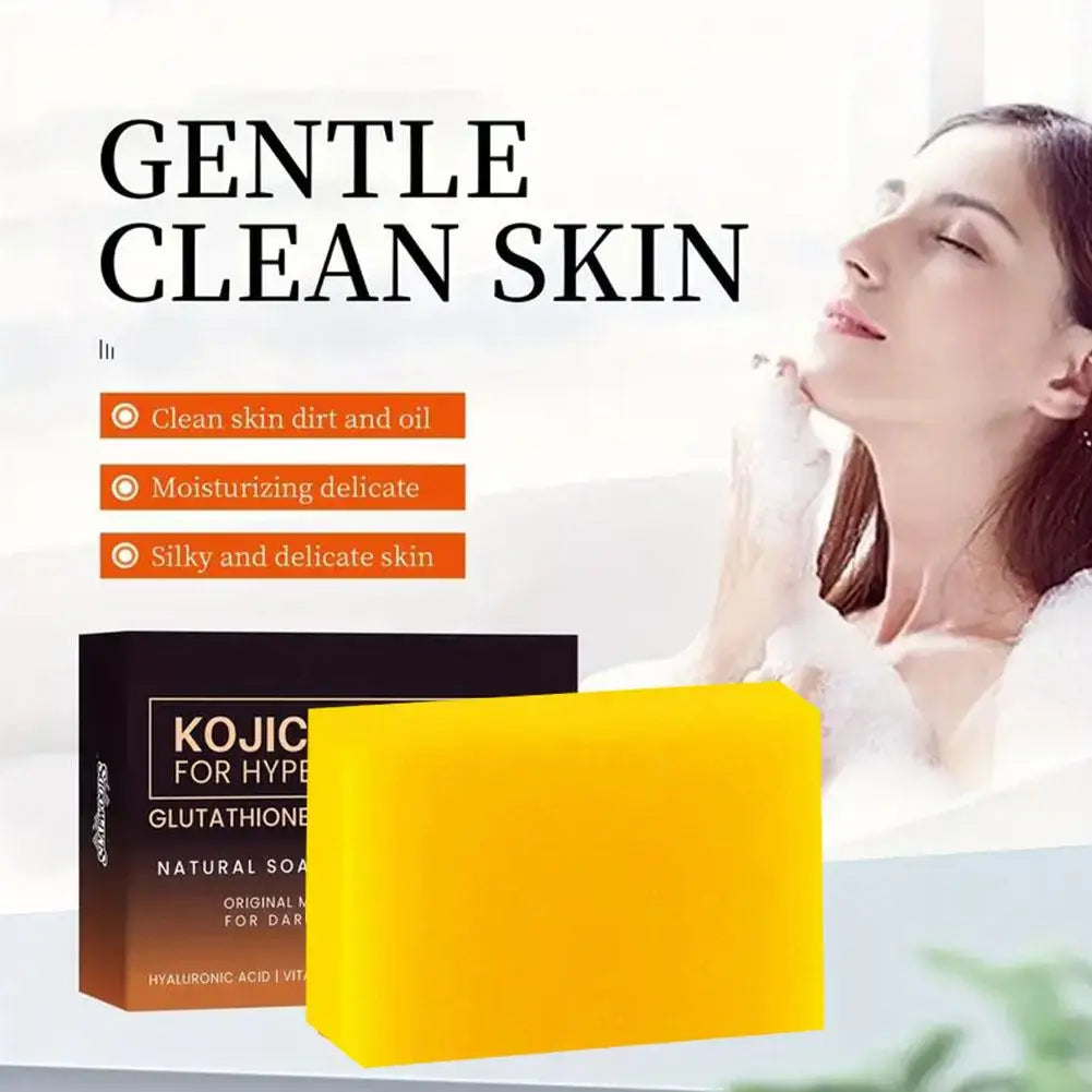 Pure Kojic Acid & Turmeric Soap Bar 100g,Skin Brightening Bar for Face & Body, Helps Improve Uneven Skin Tone, Dark Spots & Acne