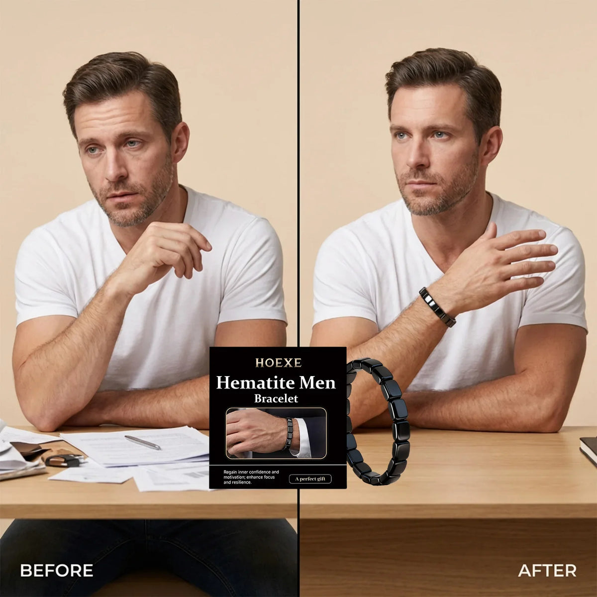 2026 HOt ematite Men's Bracelet: Everyday Work and Date Accessory, Low-Key Jewelry, Versatile and Minimalist Wristwear