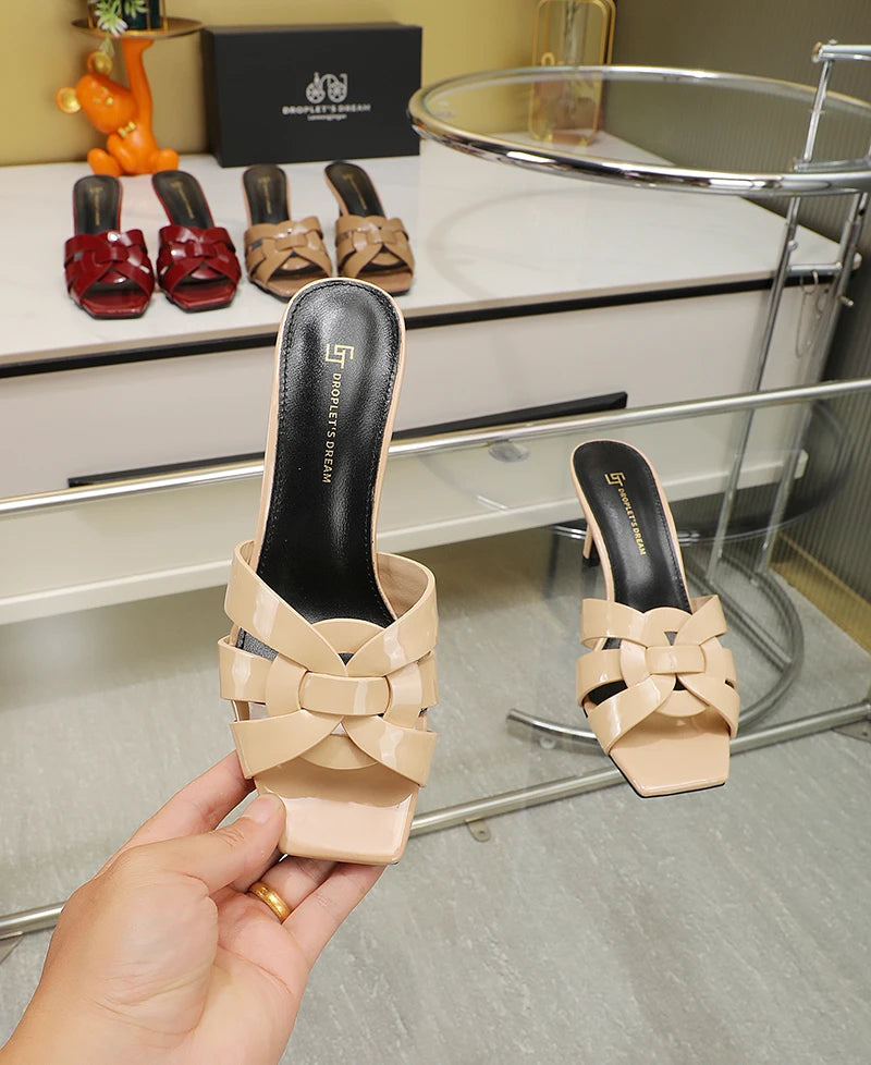 Fine heeled classic design, elegant and sexy style for women, high comfort, suitable for various occasions, fine heeled slippers