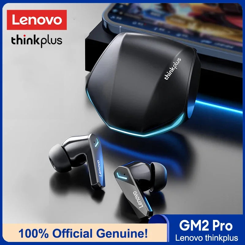 Original Lenovo New GM2 Pro Gaming Headset LED Digital Display Wireless Sport Earbuds HD Call Low Latency Headphones Waterproof