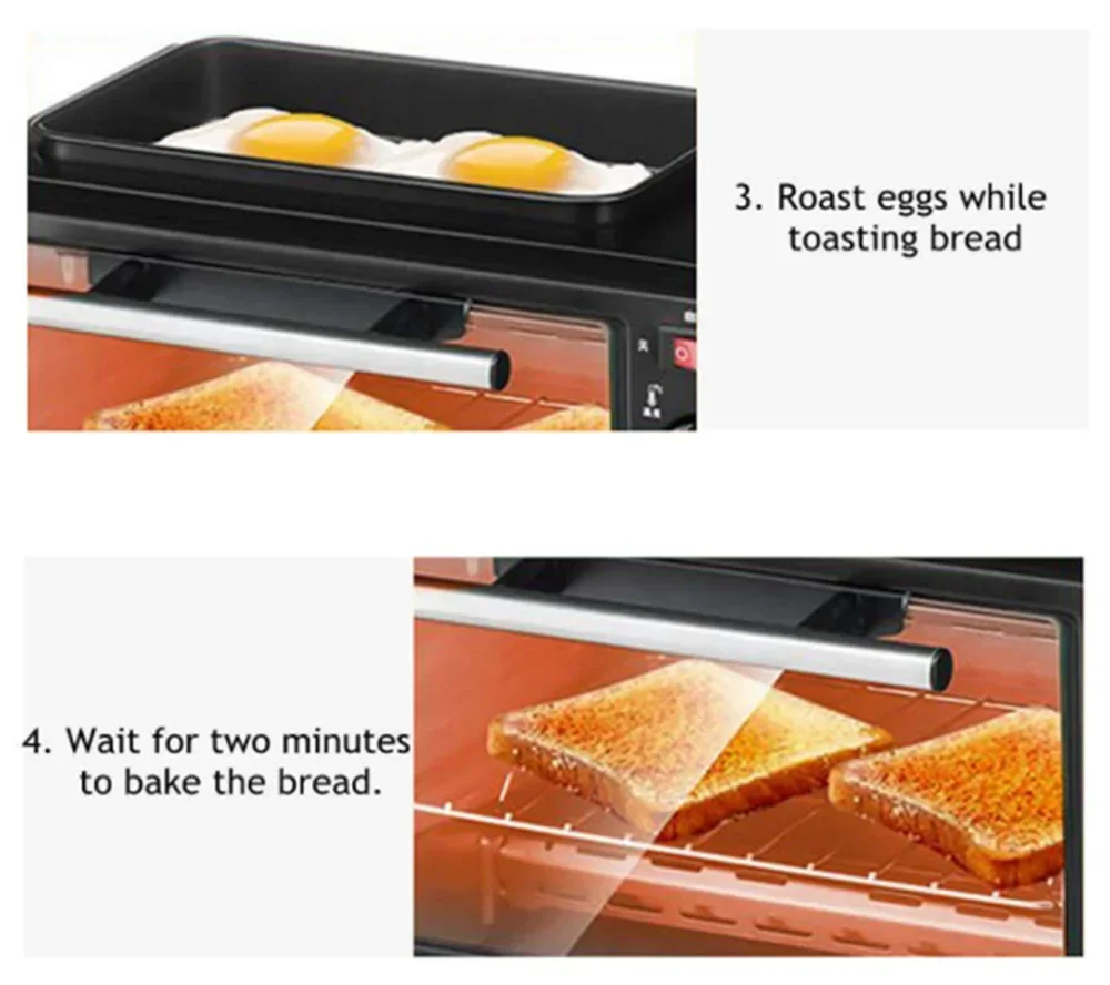 3 in 1 Breakfast Machine. Toaster. Coffee Machine. Oven. Kitchen Oven. Kitchen Appliances.