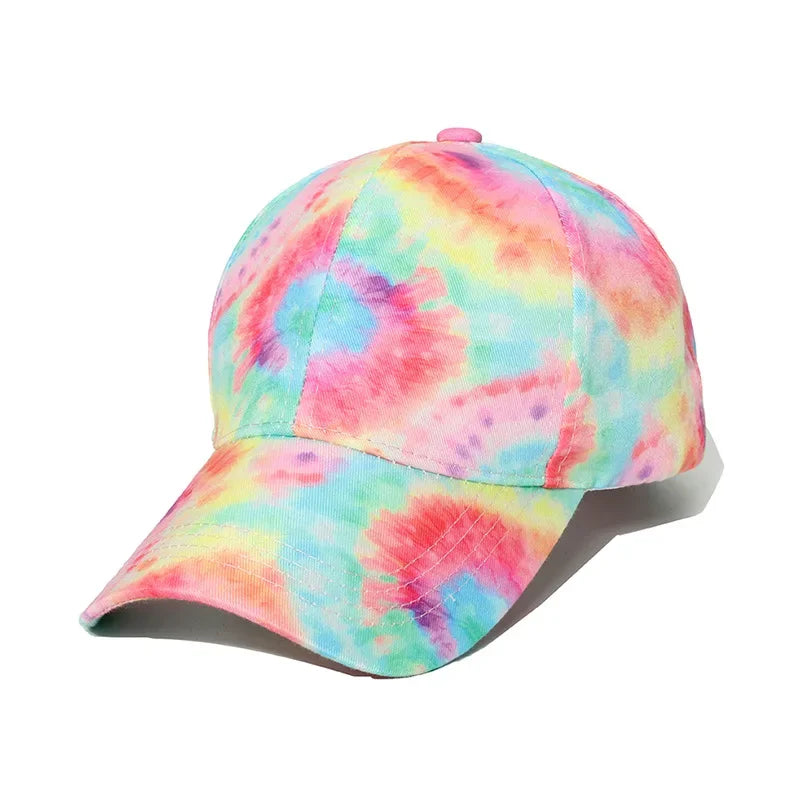 New Unisex Outdoor Fashion Graffiti Printing Baseball Cap Europe  Men Tie Dye Adjustable Hats Summer Hip Hop Snapback Dad Hat