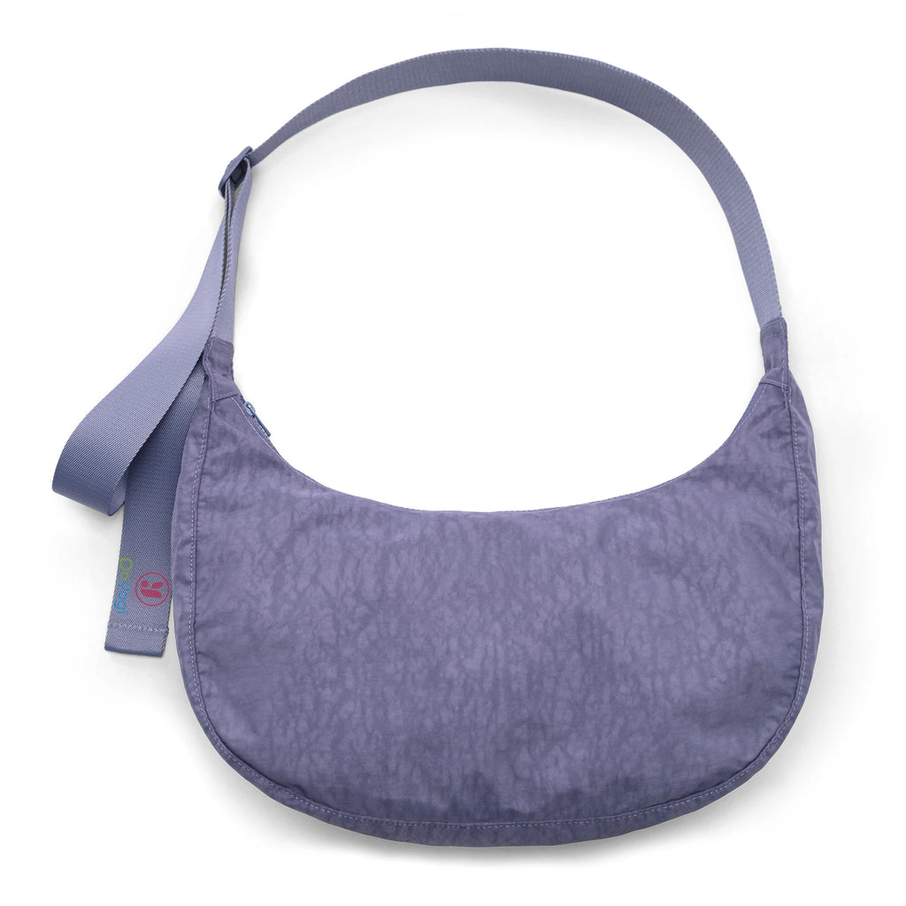 Nylon Medium Crescent Bag for Women Men,Crossbody Bag with Adjustable Strap&Dual Interior Zip Pocket Casual Daily Shoulder Bag