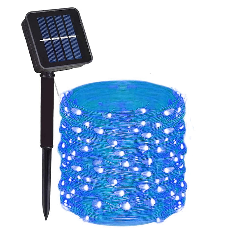 2~30M Ultra Long Solar String Fairy LED Light Outdoor Copper Waterproof Wedding Garland Decoration Garden Lights Party 8 Modes