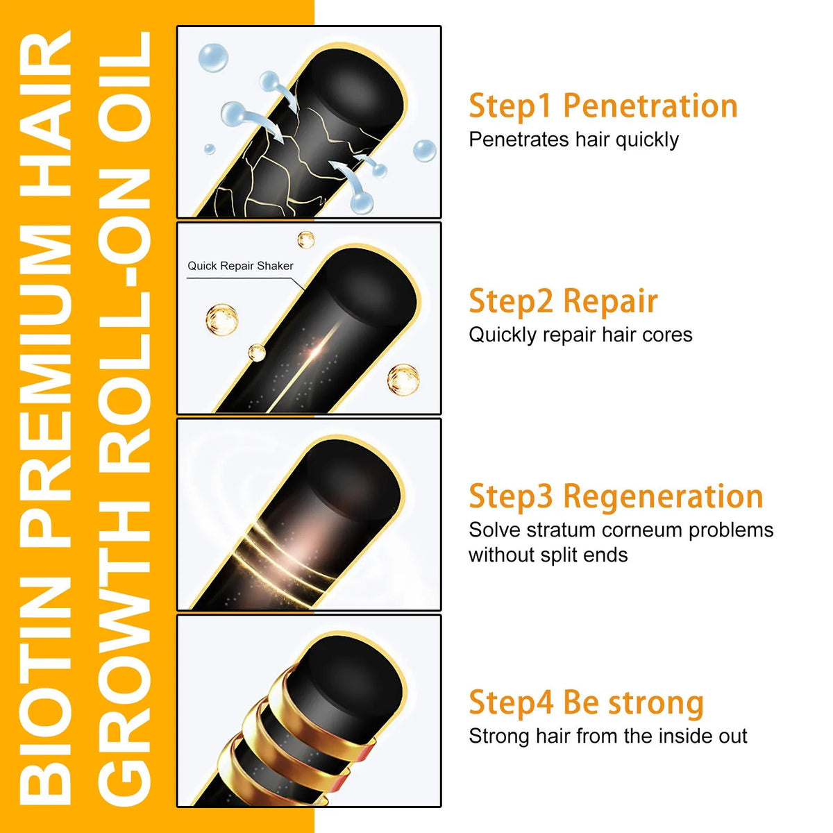 New Natural Biotin Plant Repair Damaged Hair Care Essential Oils Hair Growth Oil Moisturizing Nourishing Anti-Dandruff Care