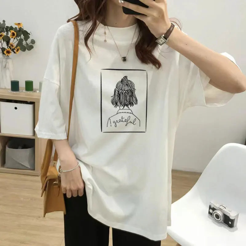Women's Maternity Postpartum Wear Feeding Clothes Short Sleeved Pregnant Woman Loose Top Maternity Clothes Nursing T-Shirt