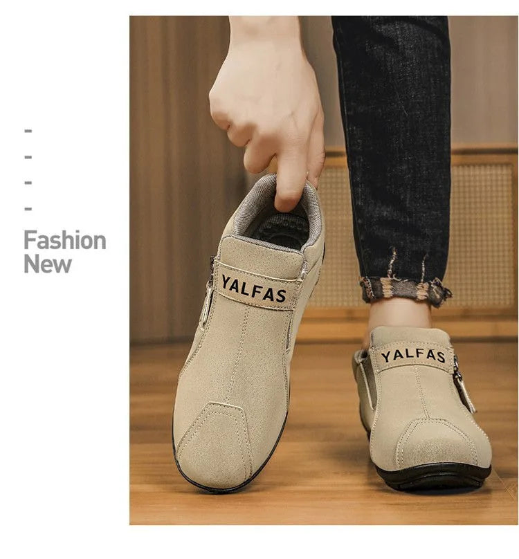 2026 New Men Casual Shoes Lightweight Slip On Sneakers Autumn Winter Flat Work Shoes Loafers Soft Sole Non Slip Walking Shoes