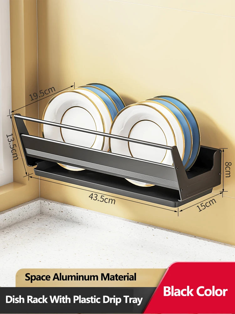 Wall Mounted Kitchen Dish Drainer Dish Drying Rack  Storage & Organization Kitchen Gadgets Shelf Useful Things For Kitchen