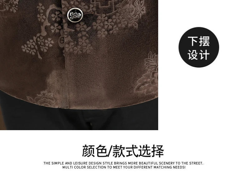 Blazer New Men's Fashion Business Gentleman Wedding English Style Banquet Chinese Jacquard Satin Outdoor Casual Slim Blazer