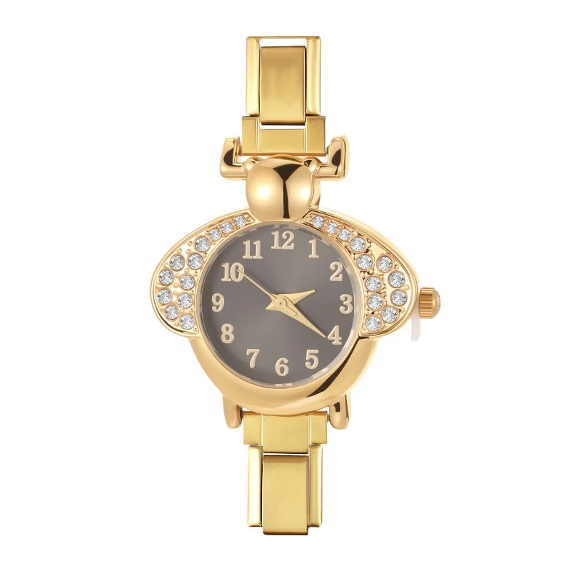 Irregular alloy case Arabic numeral classic dial Stars-shaped diamond-encrusted fashion Stainless Steel Bracelet ladies watch
