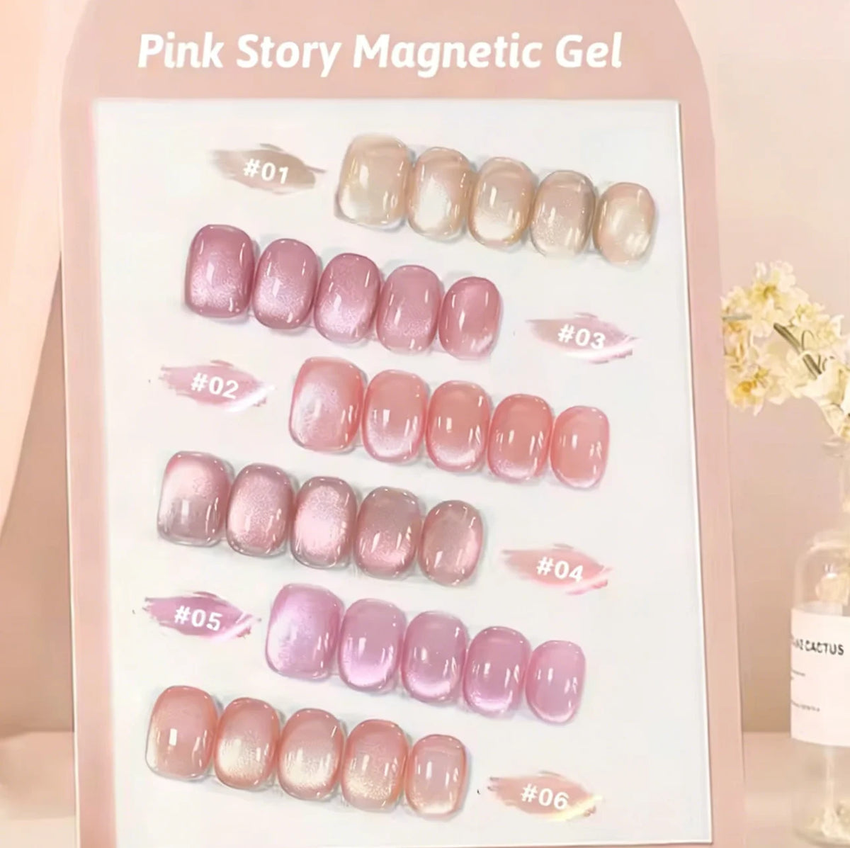 MIANEL 2026 10ML Lover Cat Eye Nail Gel Nude Pink with Sparkling Golden Light Glass Bead for Flattering Cat Eye Manicure