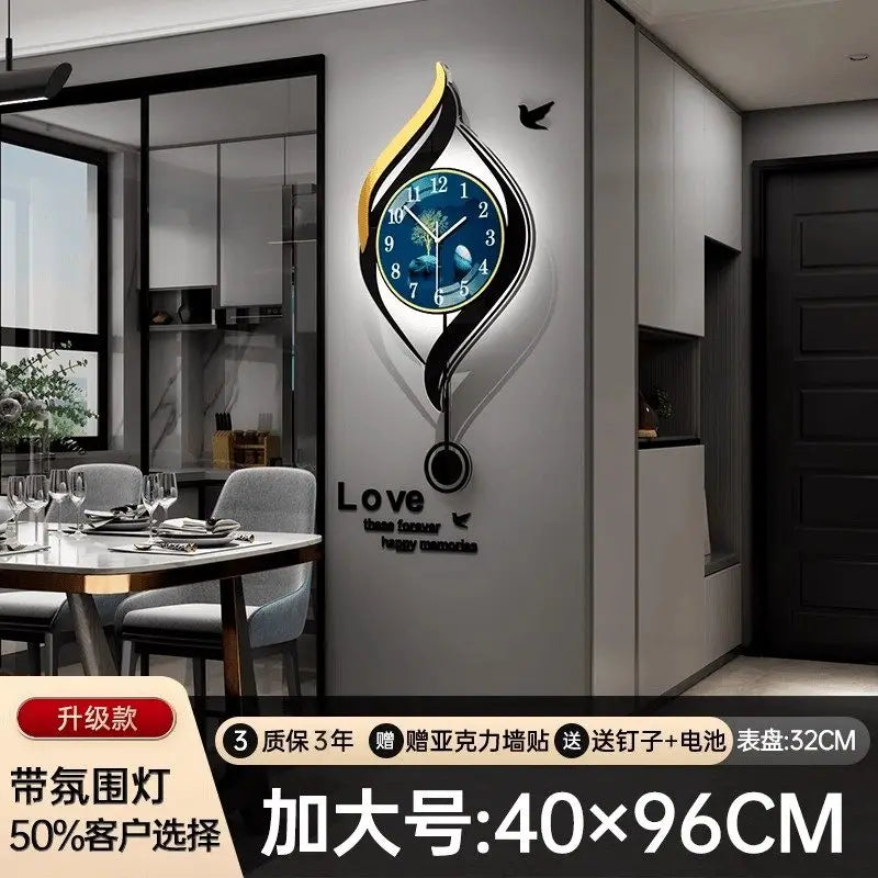 Modern Creative Wall Watch Xenomorph Chinese Style Interior Wall Clocks Luxury Metal Wall Art Reloj Pared Living Room Decoration
